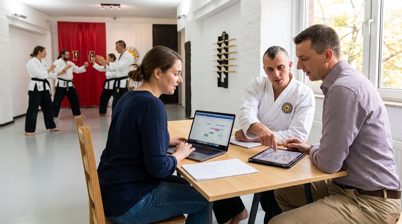 Teamarbeit zwischen Büro und Trainingsbetrieb - Karriere - PaKua am Grindel PaKua am Grindel - Karriere - Teamarbeit zwischen Büro und Trainingsbetrieb